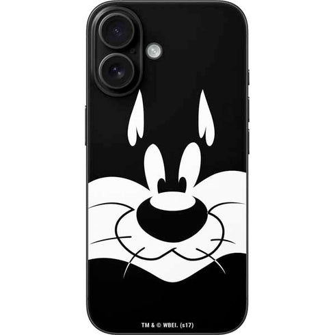 Looney Tunes Sylvester the Cat Black and White iPhone 17 Skin