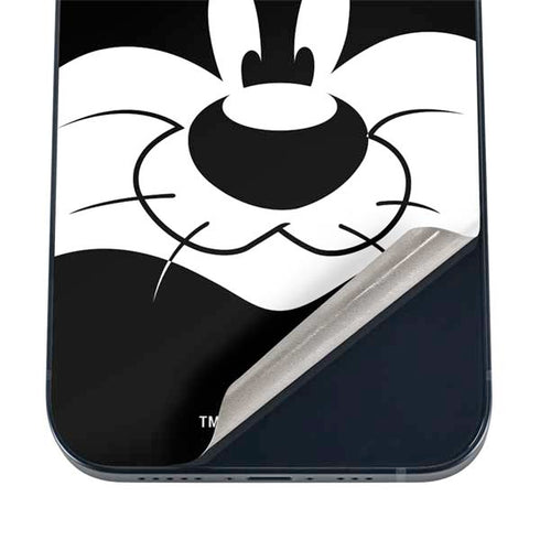 Looney Tunes Sylvester the Cat Black and White iPhone 17 Skin