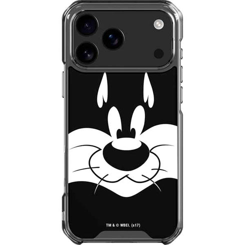 Looney Tunes Sylvester the Cat Black and White iPhone 18 Pro Max Clear Case