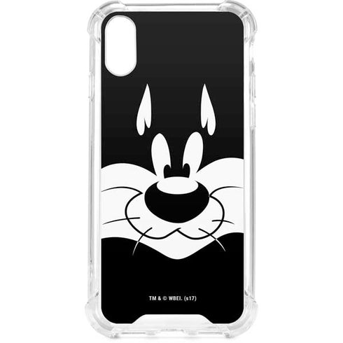 Looney Tunes Sylvester the Cat Black and White iPhone XS Clear Case