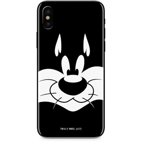 Looney Tunes Sylvester the Cat Black and White iPhone XS Skin