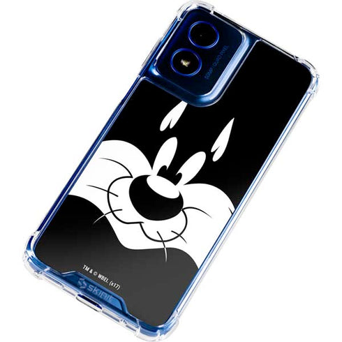 Looney Tunes Sylvester the Cat Black and White Moto G Play 4G (2024) Clear Case