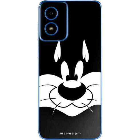 Looney Tunes Sylvester the Cat Black and White Moto G Play 4G (2024) Skin