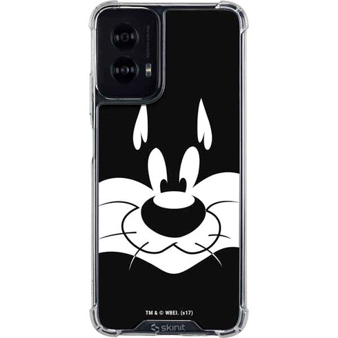 Looney Tunes Sylvester the Cat Black and White Moto G Power 5G (2024) Clear Case