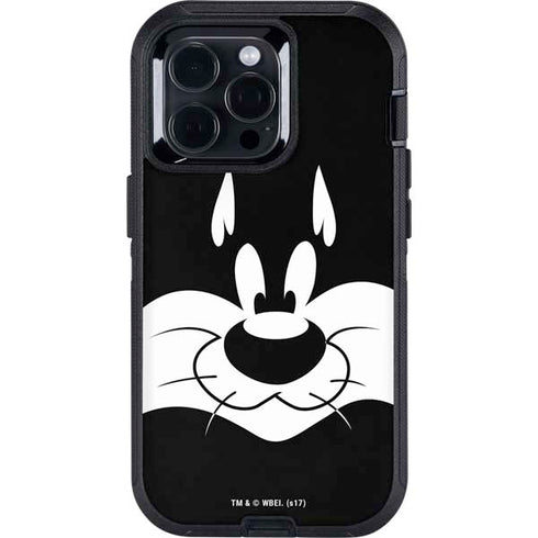 Looney Tunes Sylvester the Cat Black and White Otterbox Defender iPhone Skin