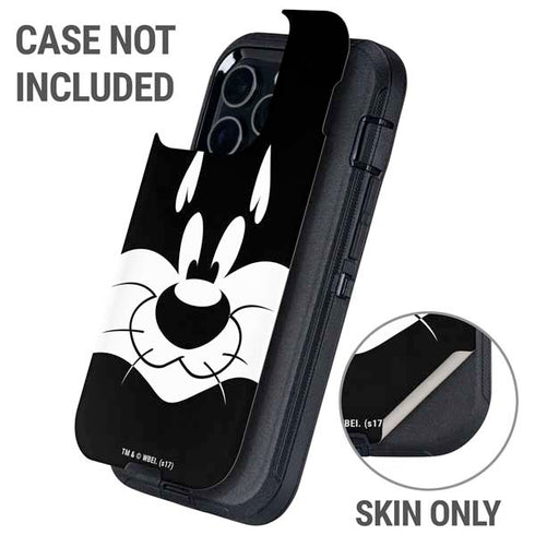 Looney Tunes Sylvester the Cat Black and White Otterbox Defender iPhone Skin