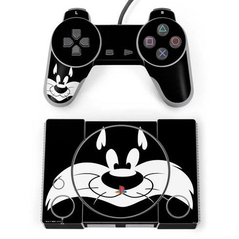 Looney Tunes Sylvester the Cat Black and White PlayStation Classic Bundle Skin