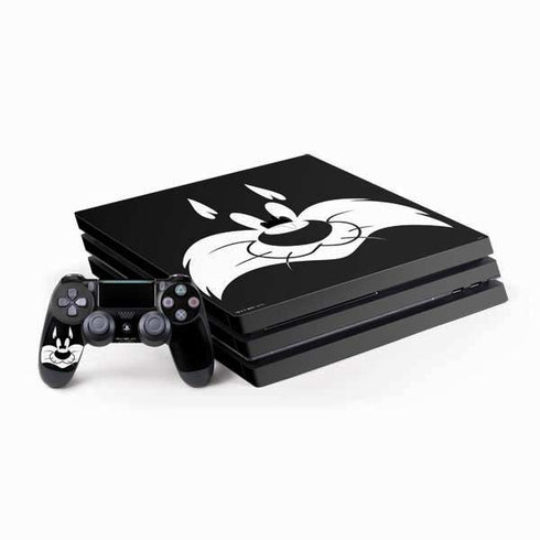 Looney Tunes Sylvester the Cat Black and White PS4 Pro Bundle Skin