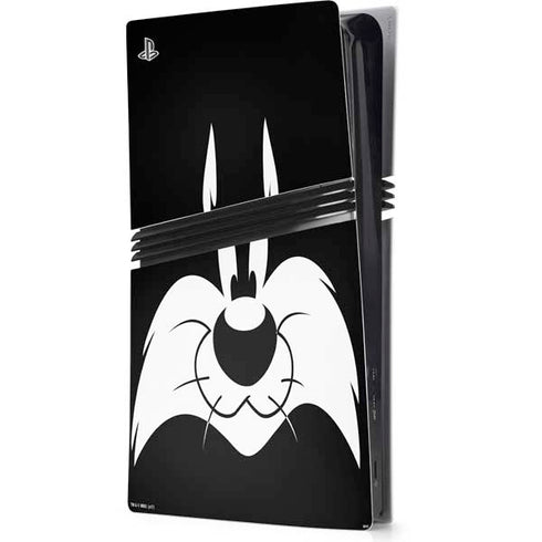 Looney Tunes Sylvester the Cat Black and White PS5 Pro Console Skin