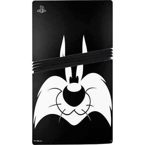 Looney Tunes Sylvester the Cat Black and White PS5 Pro Disk Bundle Skin