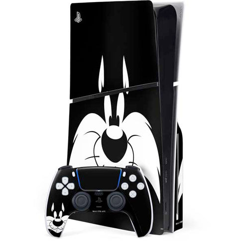 Looney Tunes Sylvester the Cat Black and White PlayStation PS5 Skins