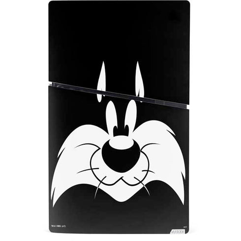Looney Tunes Sylvester the Cat Black and White PS5 Slim Digital Edition Console Skin