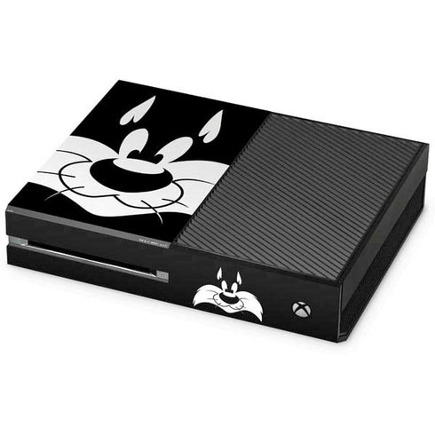 Looney Tunes Sylvester the Cat Black and White Xbox One Console Skin