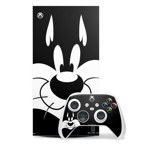 Looney Tunes Sylvester the Cat Black and White Xbox Series X Skins