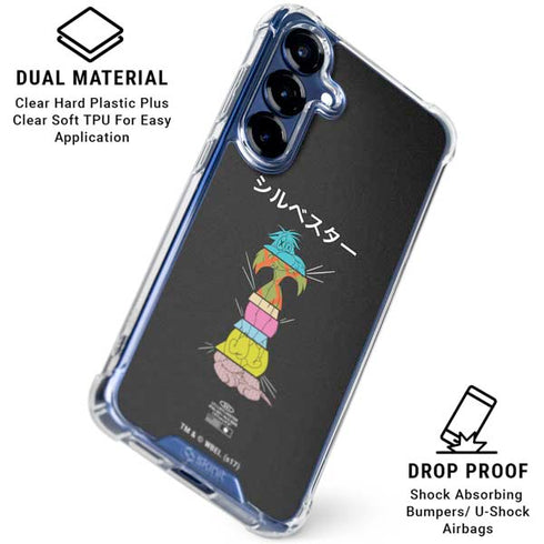 Looney Tunes Sylvester the Cat Sliced Juxtapose Galaxy S25 Plus Clear Case