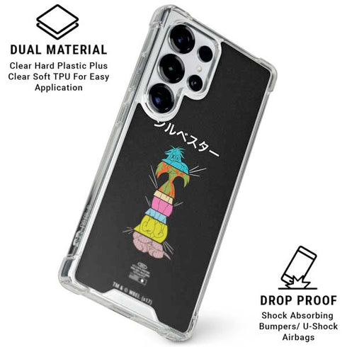 Looney Tunes Sylvester the Cat Sliced Juxtapose Galaxy S25 Ultra Clear Case