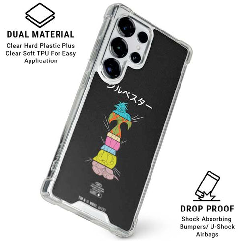 Looney Tunes Sylvester the Cat Sliced Juxtapose Galaxy S26 Ultra Clear Case