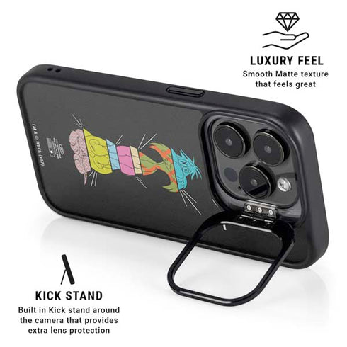 Looney Tunes Sylvester the Cat Sliced Juxtapose iPhone 14 Pro Kickstand Case