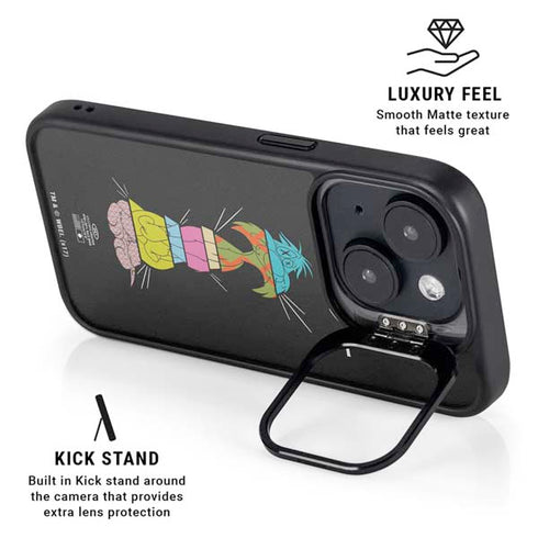 Looney Tunes Sylvester the Cat Sliced Juxtapose iPhone 15 Plus Kickstand Case