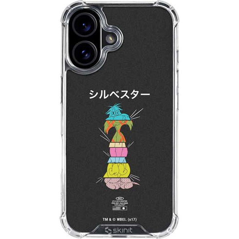 Looney Tunes Sylvester the Cat Sliced Juxtapose iPhone 16 Clear Case