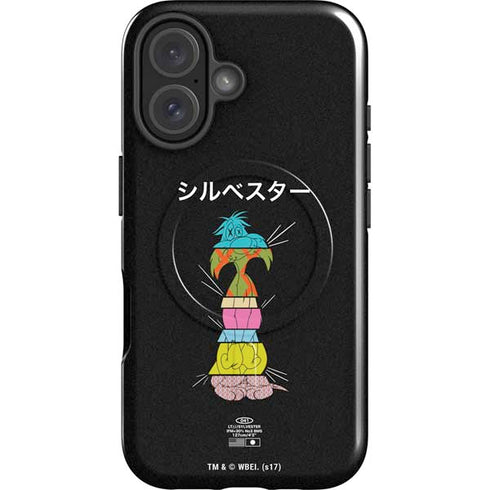 Looney Tunes Sylvester the Cat Sliced Juxtapose iPhone 16 Magsafe Impact Case