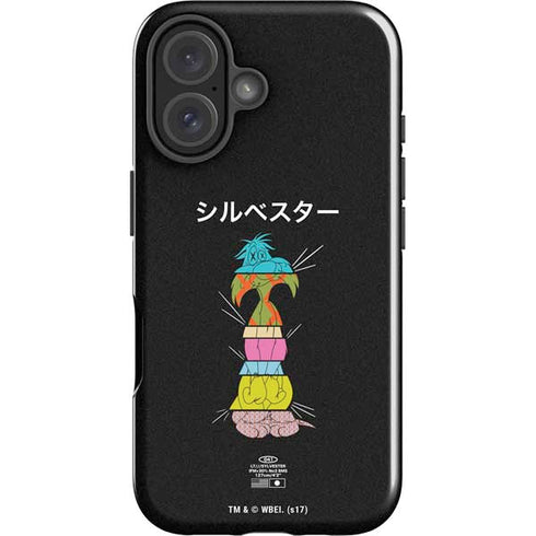 Looney Tunes Sylvester the Cat Sliced Juxtapose iPhone 16 Plus Impact Case