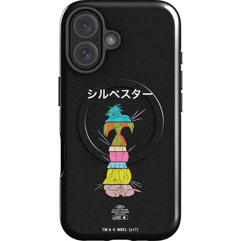 Looney Tunes Sylvester the Cat Sliced Juxtapose iPhone 16 Plus Magsafe Impact Case