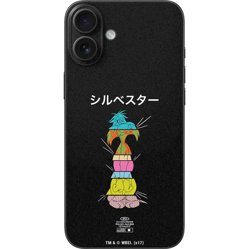 Looney Tunes Sylvester the Cat Sliced Juxtapose iPhone 16 Plus Skin