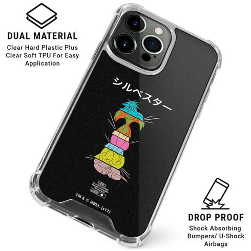Looney Tunes Sylvester the Cat Sliced Juxtapose iPhone 16 Pro Clear Case