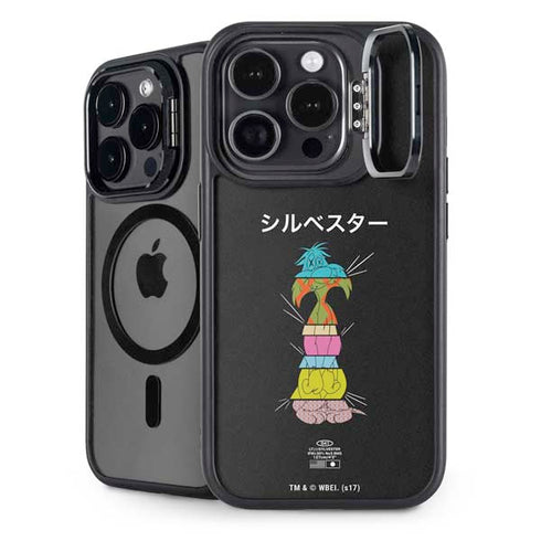 Looney Tunes Sylvester the Cat Sliced Juxtapose iPhone 16 Pro Max Kickstand Case