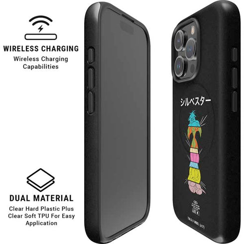 Looney Tunes Sylvester the Cat Sliced Juxtapose iPhone 16 Pro Max Magsafe Impact Case