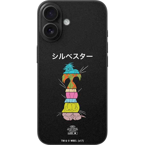 Looney Tunes Sylvester the Cat Sliced Juxtapose iPhone 16 Skin