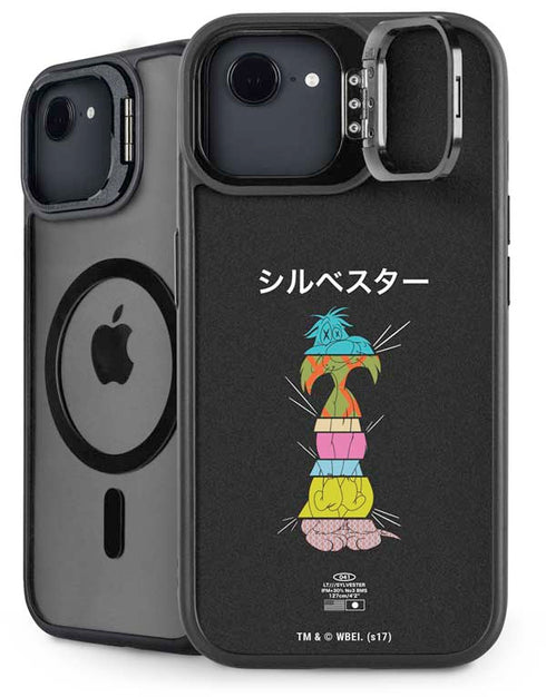 Looney Tunes Sylvester the Cat Sliced Juxtapose iPhone 16e Kickstand Case