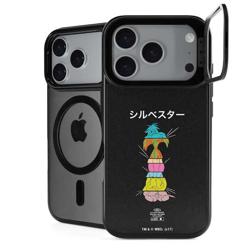 Looney Tunes Sylvester the Cat Sliced Juxtapose iPhone 18 Pro Kickstand Case