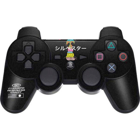 Looney Tunes Sylvester the Cat Sliced Juxtapose PS3 Dual Shock wireless controller Skin