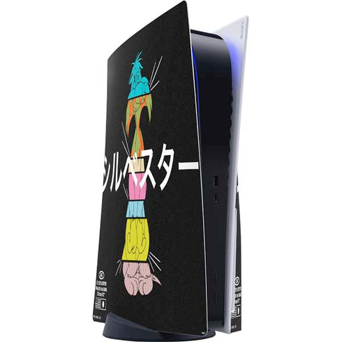 Looney Tunes Sylvester the Cat Sliced Juxtapose PlayStation PS5 Skins