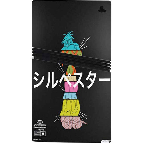 Looney Tunes Sylvester the Cat Sliced Juxtapose PS5 Pro Console Skin