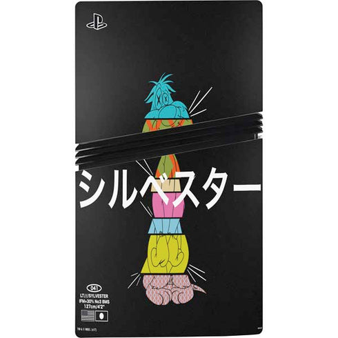 Looney Tunes Sylvester the Cat Sliced Juxtapose PS5 Pro Disk Console Skin