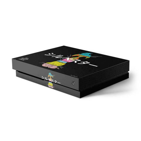 Looney Tunes Sylvester the Cat Sliced Juxtapose Xbox One X Console Skin