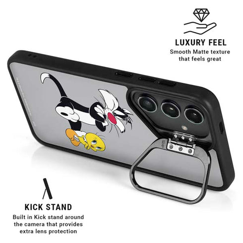Looney Tunes Sylvester Tweety Bird Crossed Arms Galaxy S25 Ultra Kickstand Case