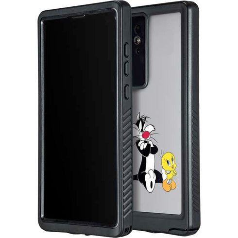 Looney Tunes Sylvester Tweety Bird Crossed Arms Galaxy S24 Ultra Waterproof Case
