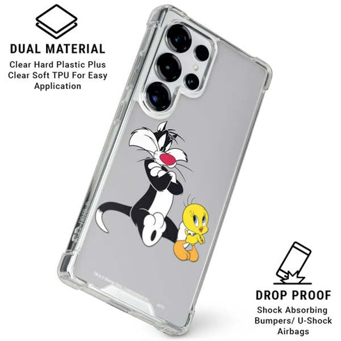 Looney Tunes Sylvester Tweety Bird Crossed Arms Galaxy S26 Ultra Clear Case