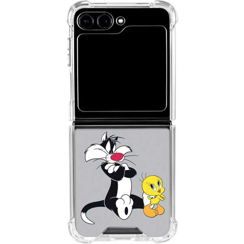 Looney Tunes Sylvester Tweety Bird Crossed Arms Galaxy Z Flip6 Clear Case