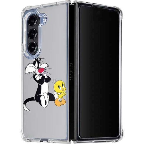Looney Tunes Sylvester Tweety Bird Crossed Arms Galaxy Z Fold5 5G Clear Case