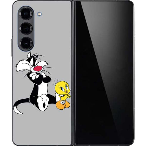 Looney Tunes Sylvester Tweety Bird Crossed Arms Galaxy Z Fold5 5G Skin