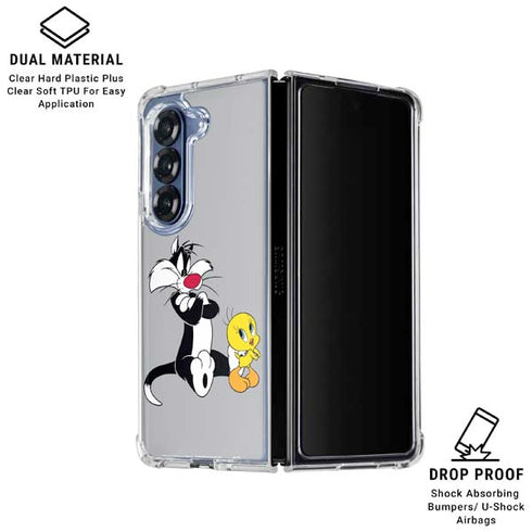 Looney Tunes Sylvester Tweety Bird Crossed Arms Galaxy Z Fold7 Clear Case