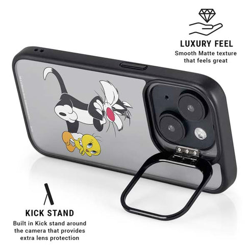 Looney Tunes Sylvester Tweety Bird Crossed Arms iPhone 15 Plus Kickstand Case