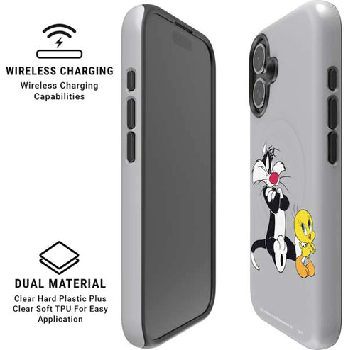 Looney Tunes Sylvester Tweety Bird Crossed Arms iPhone 16 Magsafe Impact Case