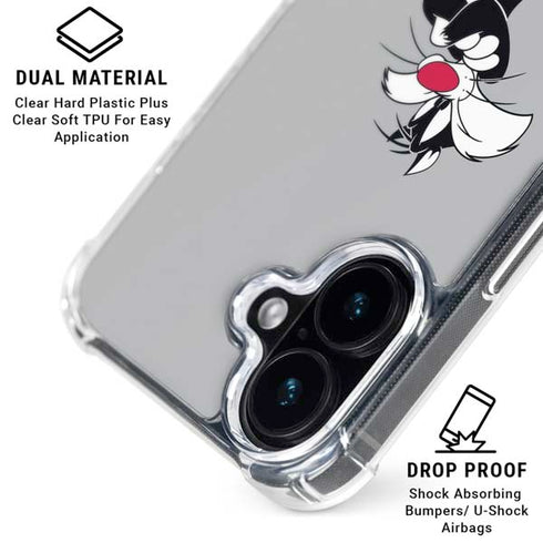 Looney Tunes Sylvester Tweety Bird Crossed Arms iPhone 16 Plus Clear Case