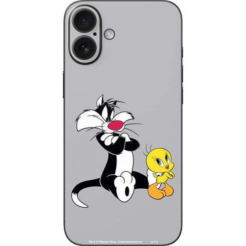 Looney Tunes Sylvester Tweety Bird Crossed Arms iPhone 16 Plus Skin